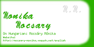 monika mocsary business card