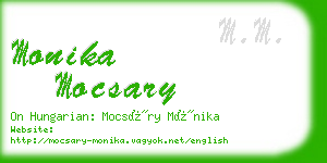 monika mocsary business card
